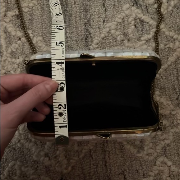 Dressy purse decorated with authentic mother of pearl - Picture 8 of 8